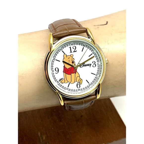 Disney Winnie the Pooh Womens Watch White Dial Quartz Brown Leather Band… - Picture 11 of 14